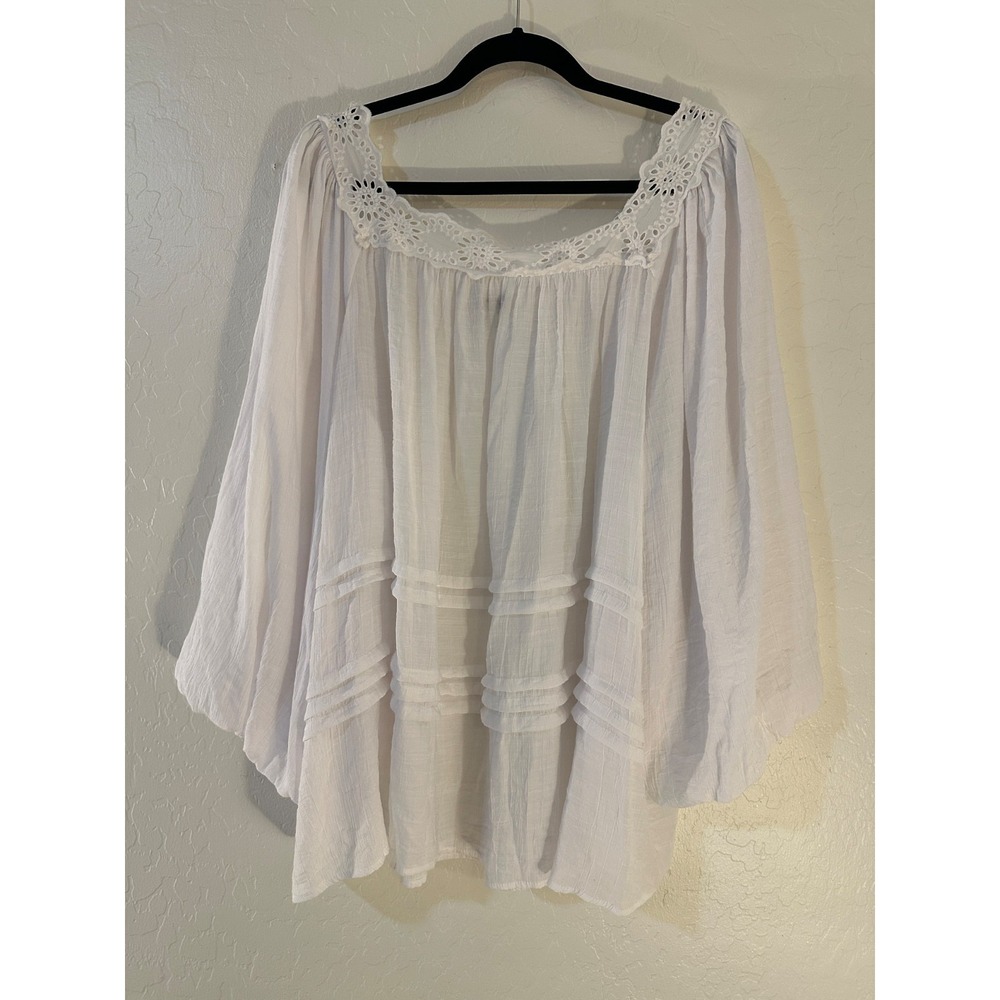 Cato Womans Embroidered Top Size 22/24W Flowy Beachy Travel Boho Office Church - Picture 8 of 12